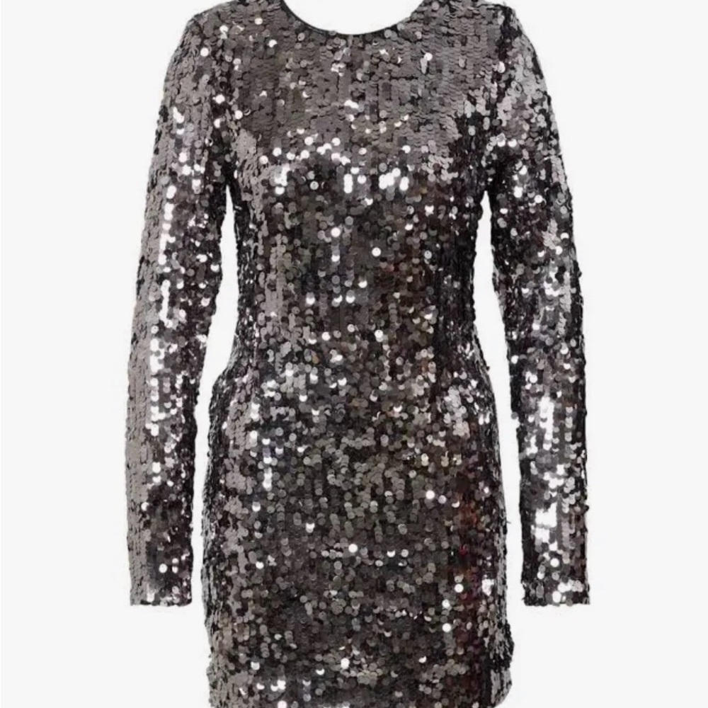 Bardot Sequin Long Sleeve Mini Dress